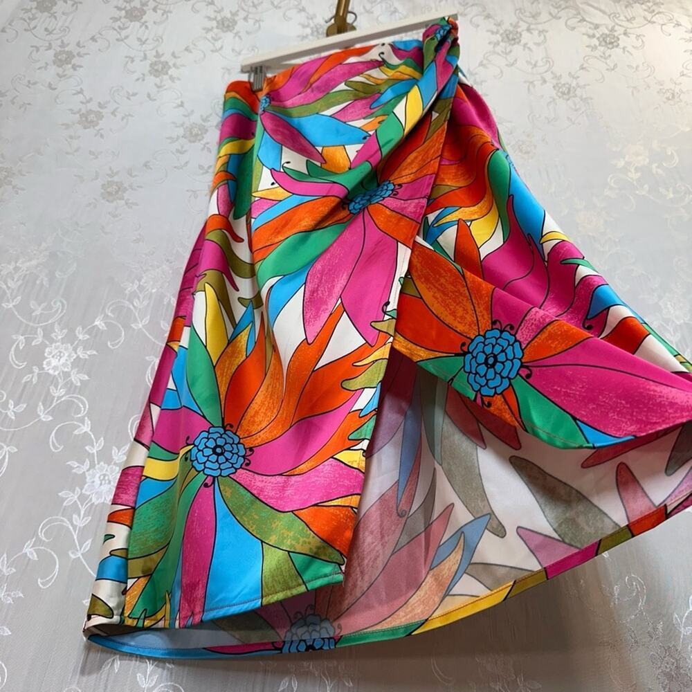 Rachel Zoe Floral Resort Wear Midi Skirt Multicolor Small - Picture 3 of 6